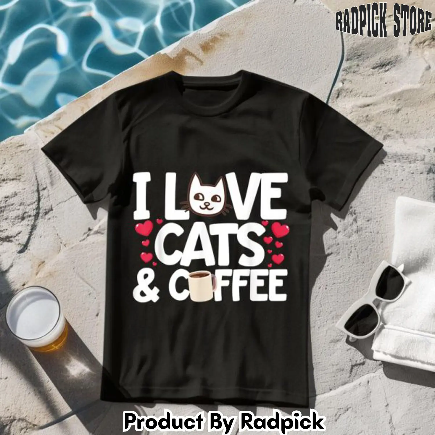 I love cats and coffee tshirt rp2620000